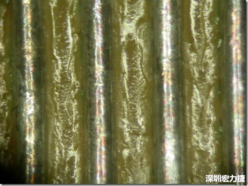 經(jīng)過168小時的高溫高濕環(huán)境實驗后，此錫膏的SIR最低還可達到150,000,000 ohms，取LOG10為108.176，此錫膏的SIR雖然比較低，但是吃錫狀況明顯好很多，只是助焊劑明顯殘留