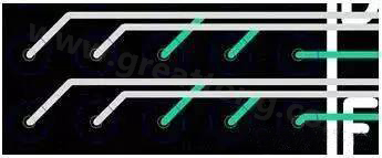 兩個過孔間能過兩根線的BGA出線，共用2個走線層