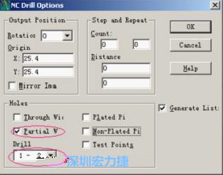 轉完Gerber后，接著還需轉鉆孔，通孔和盲、埋孔的轉法有所不同，轉通孔只須點擊Add，在彈出的窗口Document Name輸入文件名